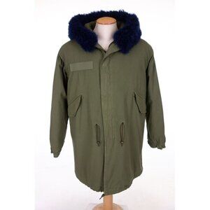 MR & MRS ITALY New Army Parka Quilt Alpaca Fur Mens S Blue France